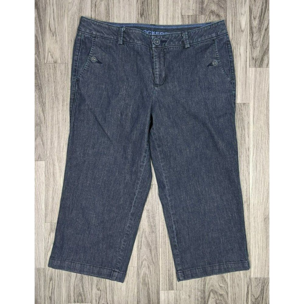 Dockers Womens Size 10 Buttoned Pockets‎ Denim Blue Jean Capris